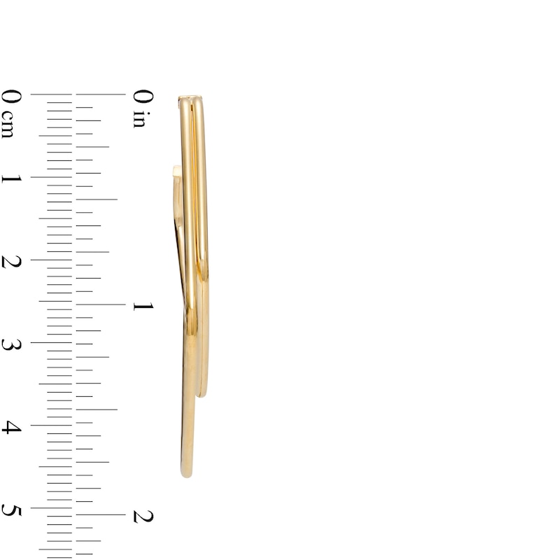Main Image 3 of Double Row Square Hoop Earrings in 10K Gold