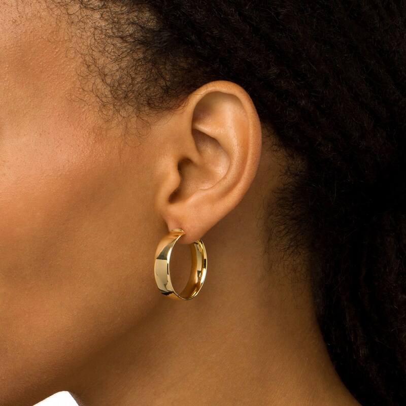 Main Image 2 of 25.0mm Hoop Earrings in 14K Gold