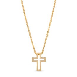 Bold Cross Outline Pendant in 10K Gold