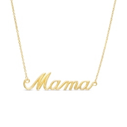 Cursive &quot;Mama&quot; Necklace in 10K Gold