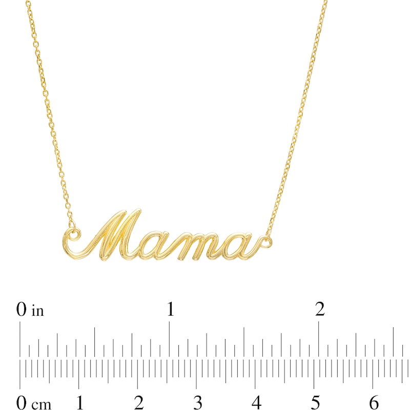 Cursive "Mama" Necklace in 10K Gold