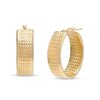 Thumbnail Image 0 of Diamond-Cut 8.0mm Oval Hoop Earrings in 10K Gold