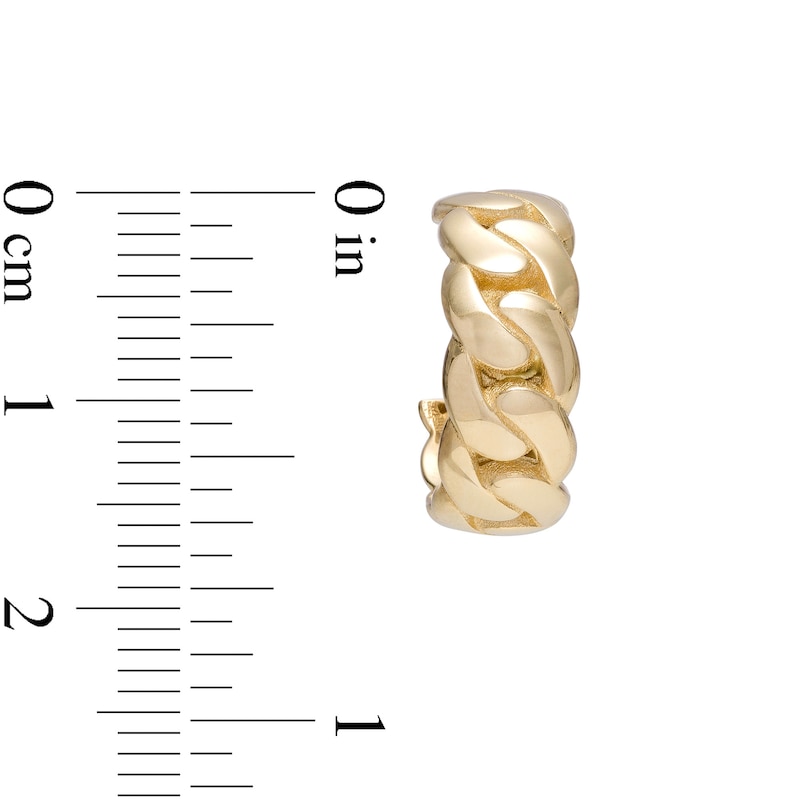 Main Image 3 of 15.0mm Curb Link J-Hoop Earrings in 10K Gold