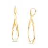 Thumbnail Image 0 of Curvy Oval Dangle Drop Earrings in 10K Gold