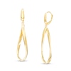 Thumbnail Image 1 of Curvy Oval Dangle Drop Earrings in 10K Gold