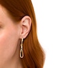 Thumbnail Image 2 of Curvy Oval Dangle Drop Earrings in 10K Gold