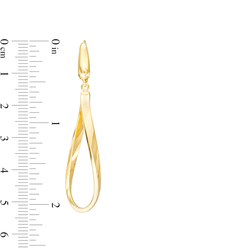 Curvy Oval Dangle Drop Earrings in 10K Gold