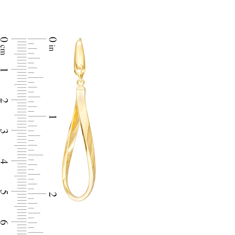 Main Image 3 of Curvy Oval Dangle Drop Earrings in 10K Gold