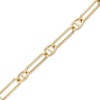 Thumbnail Image 0 of Paper Clip-Style Mariner Station Chain Bracelet in 10K Gold - 7.75"