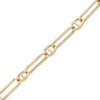 Thumbnail Image 1 of Paper Clip-Style Mariner Station Chain Bracelet in 10K Gold - 7.75"