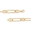 Thumbnail Image 2 of Paper Clip-Style Mariner Station Chain Bracelet in 10K Gold - 7.75"