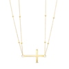 Thumbnail Image 1 of Sideways Cross Double Strand Necklace in 10K Gold