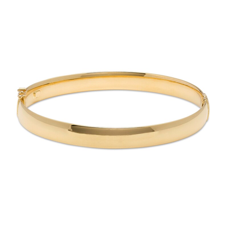 Main Image 1 of 066 Gauge Oval Bangle in 14K Gold - 7.5"