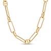 Thumbnail Image 1 of Paper Clip-Style Mariner Station Chain Necklace in 10K Gold - 18.75"