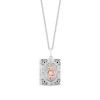 Thumbnail Image 1 of Enchanted Disney Belle 1/8 CT. T.W. Diamond Book Locket Pendant in Sterling Silver and 10K Rose Gold – 19"