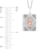 Thumbnail Image 4 of Enchanted Disney Belle 1/8 CT. T.W. Diamond Book Locket Pendant in Sterling Silver and 10K Rose Gold – 19"