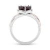 Thumbnail Image 3 of Enchanted Disney Mulan 8.0mm Rhodolite Garnet and 1/5 CT. T.W. Diamond Flower Ring in Sterling Silver and 10K Rose Gold