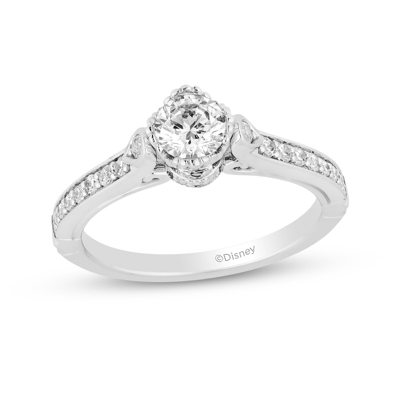 Main Image 1 of Enchanted Disney Ariel 3/4 CT. T.W. Diamond Seashell Profile Engagement Ring in 14K White Gold