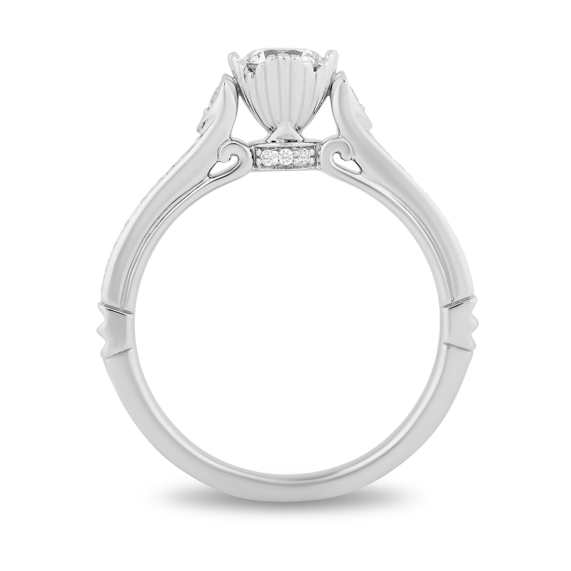 Main Image 3 of Enchanted Disney Ariel 3/4 CT. T.W. Diamond Seashell Profile Engagement Ring in 14K White Gold