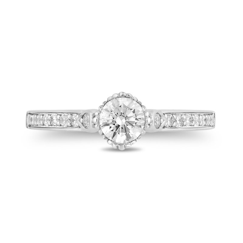 Main Image 4 of Enchanted Disney Ariel 3/4 CT. T.W. Diamond Seashell Profile Engagement Ring in 14K White Gold