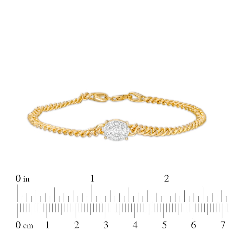 Main Image 4 of 1/2 CT. T.W. Oval-Shaped Multi-Diamond Bracelet in 10K Gold – 7.25"