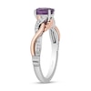 Thumbnail Image 2 of Enchanted Disney Rapunzel Oval Amethyst and 1/10 CT. T.W. Diamond Ring in Sterling Silver and 10K Rose Gold