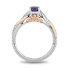 Thumbnail Image 3 of Enchanted Disney Rapunzel Oval Amethyst and 1/10 CT. T.W. Diamond Ring in Sterling Silver and 10K Rose Gold