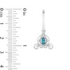 Thumbnail Image 2 of Enchanted Disney Cinderella Blue Topaz and 1/10 CT. T.W. Diamond Carriage Dangle Hoop Earrings in Sterling Silver