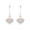 Thumbnail Image 1 of Enchanted Disney Ariel 1/8 CT. T.W. Diamond Seashell Drop Earrings in Sterling Silver and 10K Rose Gold