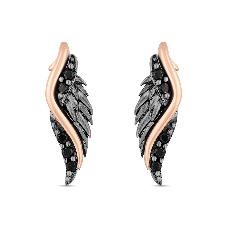 Main Image 2 of Enchanted Disney Villains Maleficent Black Diamond Pendant and Stud Earrings Set in Sterling Silver and 10K Rose Gold