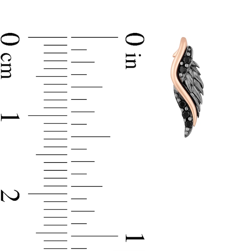 Main Image 6 of Enchanted Disney Villains Maleficent Black Diamond Pendant and Stud Earrings Set in Sterling Silver and 10K Rose Gold