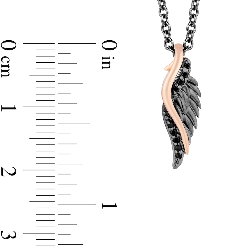Main Image 7 of Enchanted Disney Villains Maleficent Black Diamond Pendant and Stud Earrings Set in Sterling Silver and 10K Rose Gold