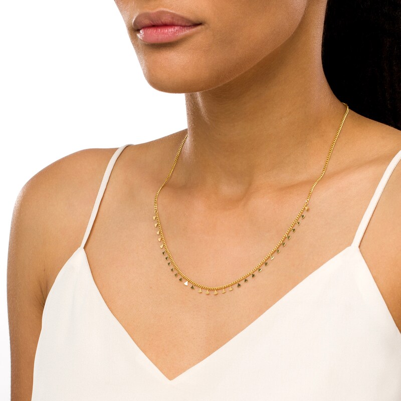 Main Image 2 of Dangle Choker Necklace in 10K Gold - 16"