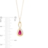 Thumbnail Image 3 of Pear-Shaped Ruby and 1/20 CT. T.W. Diamond Twist Pendant in 10K Gold
