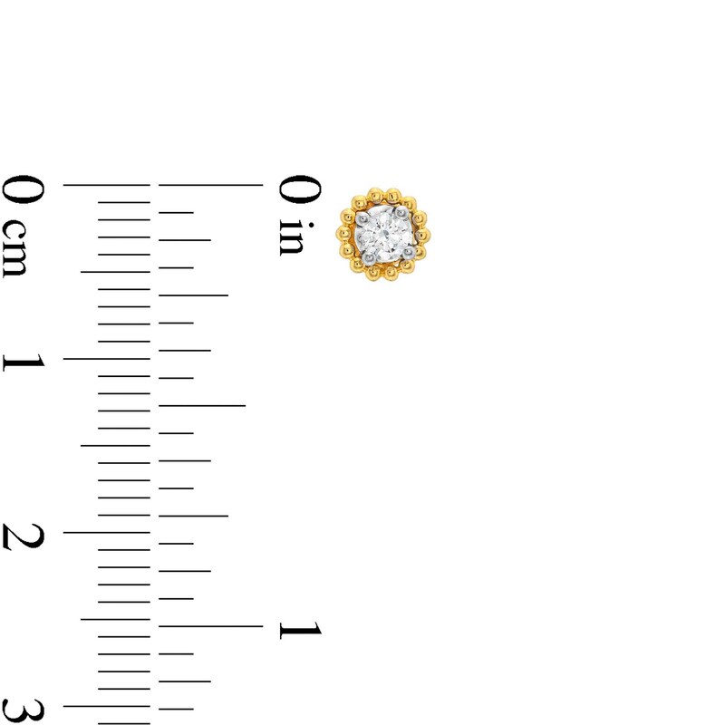 Main Image 3 of 1/6 CT. T.W. Diamond Solitaire Bead Frame Stud Earrings in 10K Gold (I/I3)