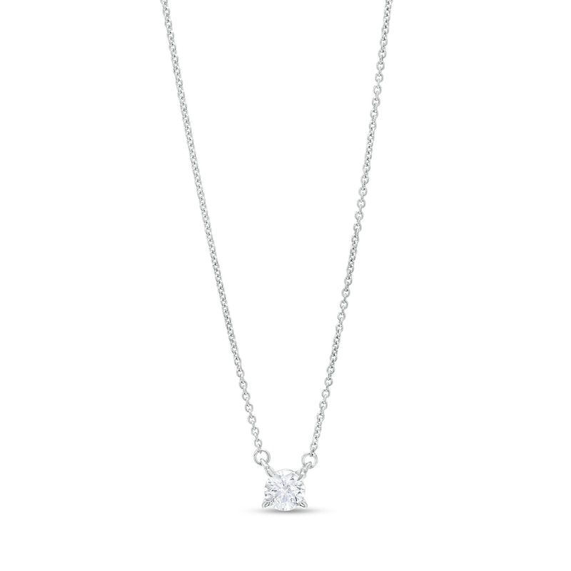 Main Image 1 of 1/3 CT. Certified Lab-Grown Diamond Solitaire Necklace in 14K White Gold (F/SI2)
