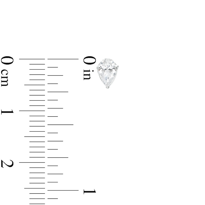 Main Image 3 of 1/2 CT. T.W. Certified Pear-Shaped Lab-Grown Diamond Solitaire Stud Earrings in 14K White Gold (F/SI2)
