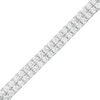 Thumbnail Image 1 of White Lab-Created Sapphire Double Row Tennis Bracelet in Sterling Silver - 7.5"