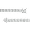 Thumbnail Image 3 of White Lab-Created Sapphire Double Row Tennis Bracelet in Sterling Silver - 7.5"