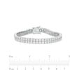 Thumbnail Image 4 of White Lab-Created Sapphire Double Row Tennis Bracelet in Sterling Silver - 7.5"