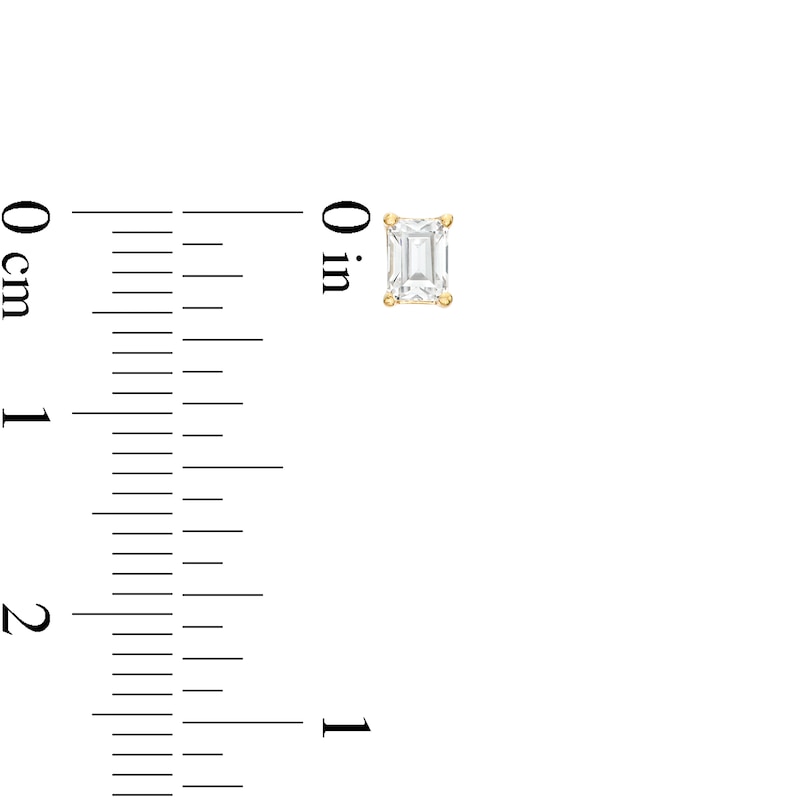 Main Image 3 of 1/2 CT. T.W. Certified Emerald-Cut Lab-Grown Diamond Solitaire Stud Earrings in 14K Gold (F/SI2)