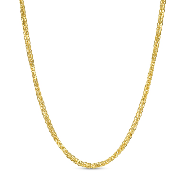 Main Image 1 of Men's 1.25mm Diamond-Cut Wheat Chain Necklace in Solid 14K Gold - 20"