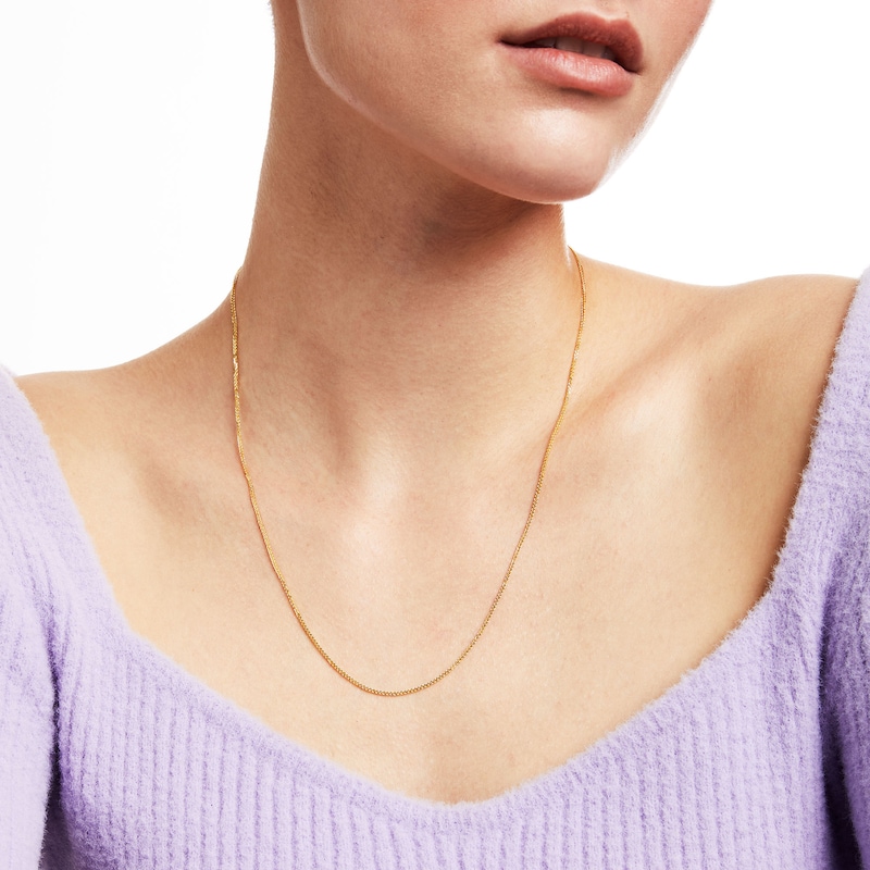 Main Image 3 of Men's 1.25mm Diamond-Cut Wheat Chain Necklace in Solid 14K Gold - 20"