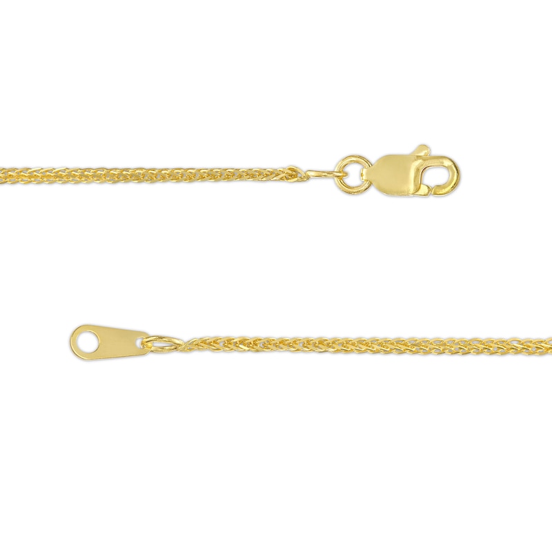 Main Image 4 of Men's 1.25mm Diamond-Cut Wheat Chain Necklace in Solid 14K Gold - 20"