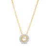 Thumbnail Image 1 of White Sapphire and Diamond Accent Frame Pendant in 10K Gold