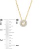 Thumbnail Image 3 of White Sapphire and Diamond Accent Frame Pendant in 10K Gold