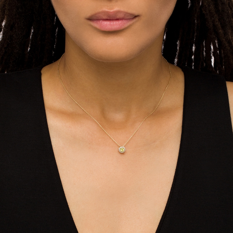 Main Image 2 of Peridot and Diamond Accent Frame Charm in 10K Gold