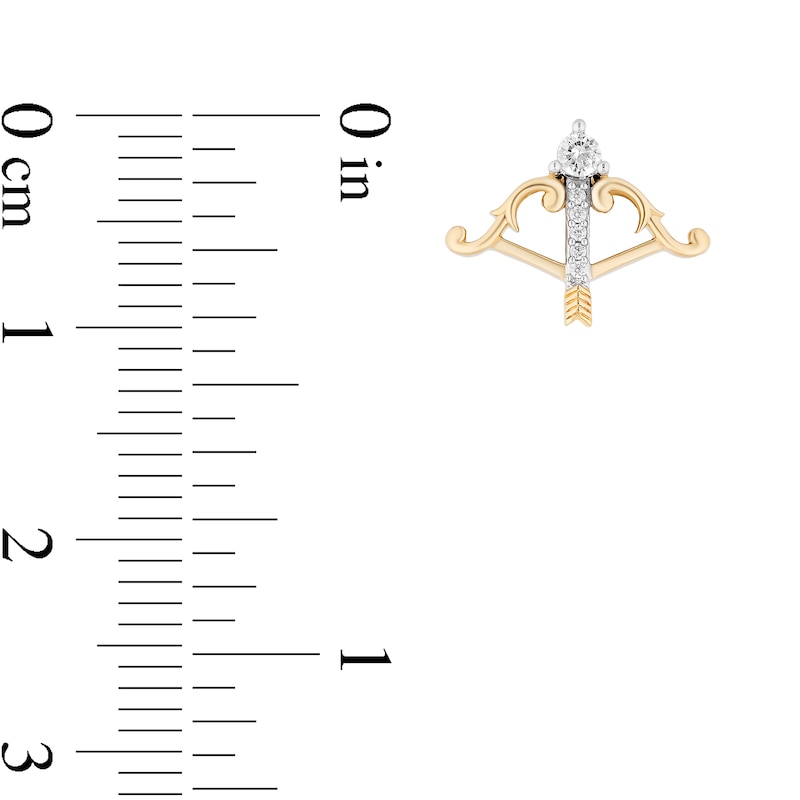 Main Image 3 of Collector's Edition Enchanted Disney Brave 10th Anniversary 1/10 CT. T.W. Diamond Arrow Stud Earrings in 10K Gold
