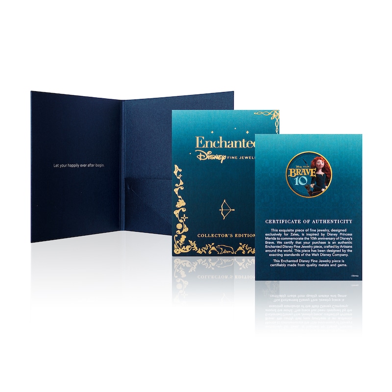 Main Image 4 of Collector's Edition Enchanted Disney Brave 10th Anniversary 1/10 CT. T.W. Diamond Arrow Stud Earrings in 10K Gold