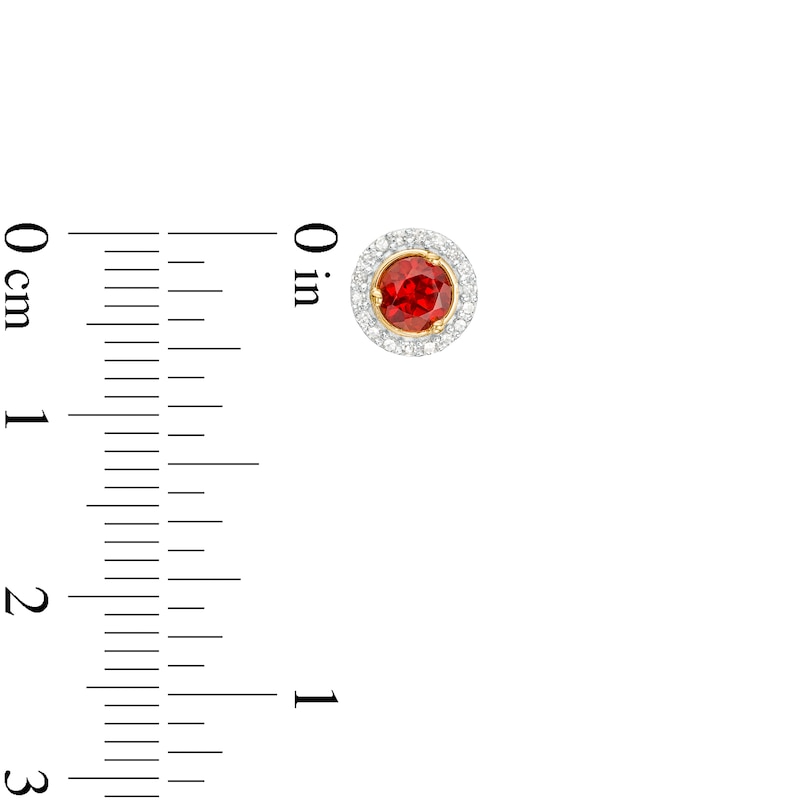 Main Image 2 of Garnet and Diamond Accent Frame Charm in 10K Gold